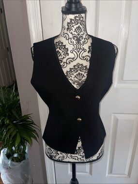Bailey 44 Black Button Front Vest